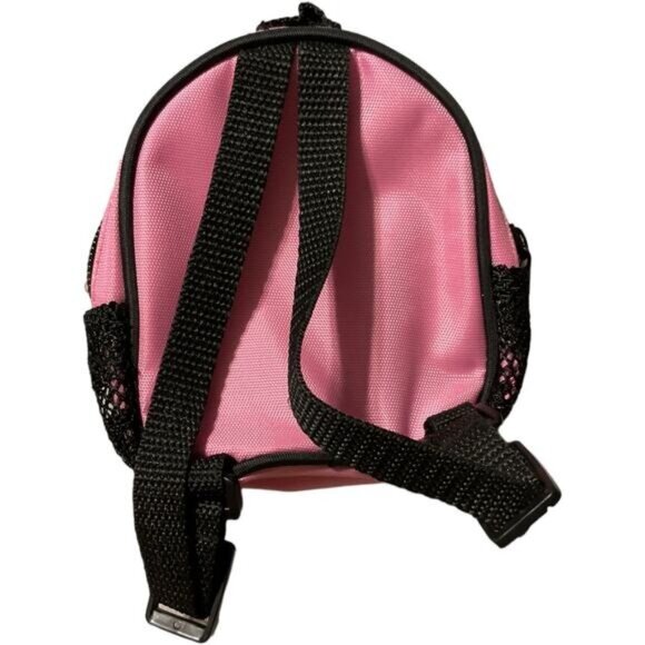 Build A Bear Backpack Pink Black School Bag Zipper Teddy Doll Accessory Toy - Picture 2 of 4